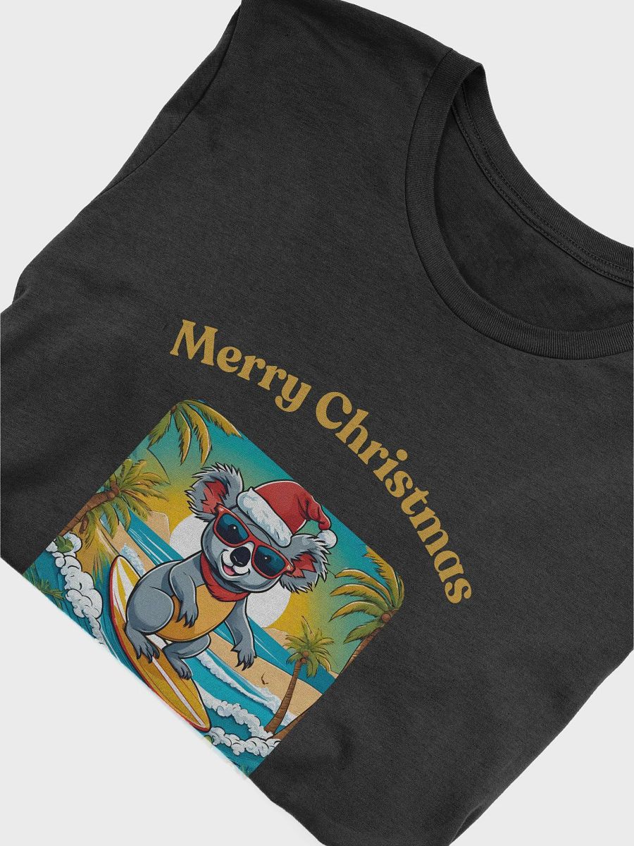 Festive Koala Surf Scene Merry Christmas T-Shirt - Gold product image (5)