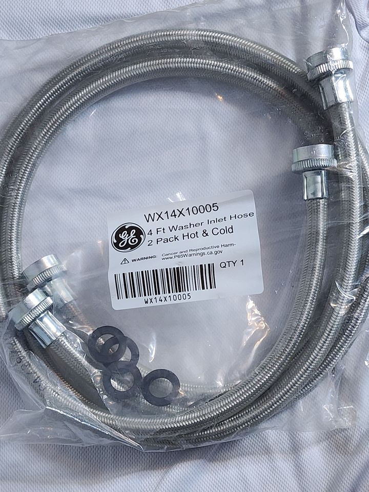GE 4'ft. Washer Inlet Hose Kit (2 Pack Hot & Cold) product image (1)