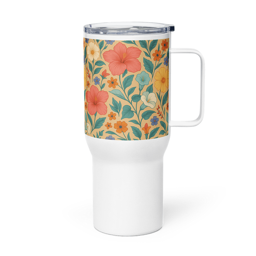 Vintage Floral Travel Mug – Large Stainless Steel Tumbler for Hot and Cold Drinks product image (4)