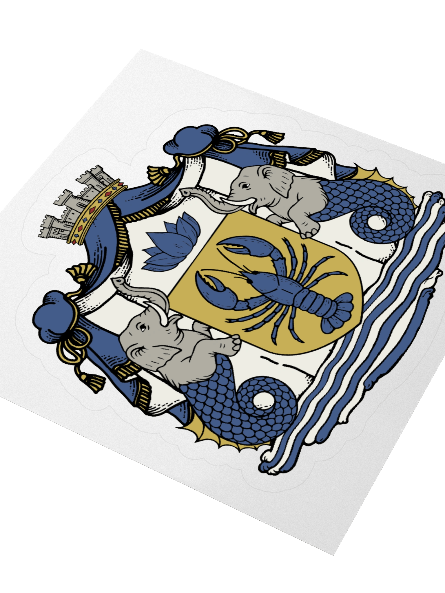 Blue Lobster Royal Arms Kiss Cut Sticker product image (8)