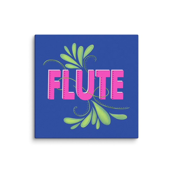 Flute Flourish Wall Canvas- C Flute (Royal Blue) product image (1)
