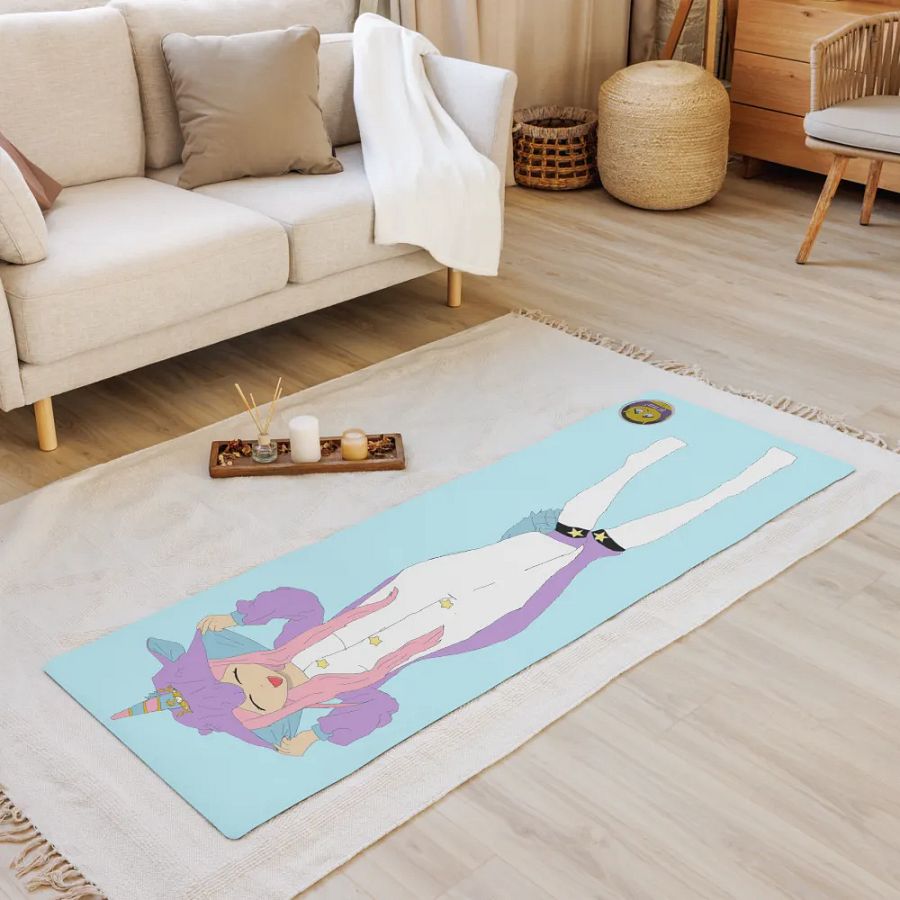 Pocky's Unicorn Onesie Daki Yoga Mat product image (8)