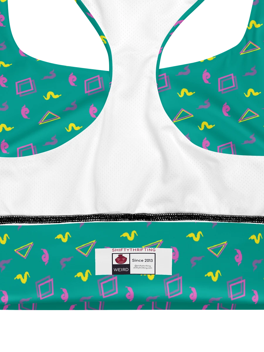 Oh Worm teal pattern sports bra product image (5)