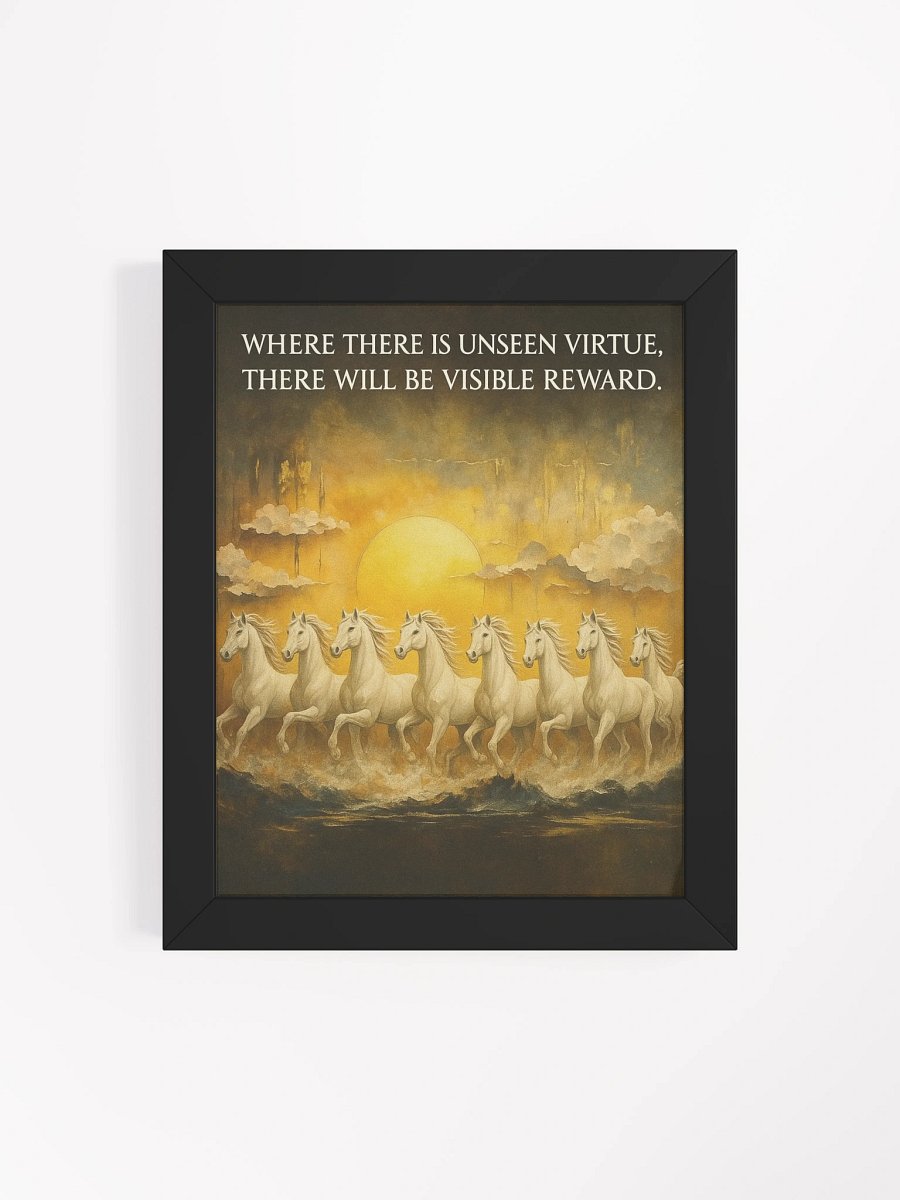 Unseen Virtue, Visible Reward – Nichiren Buddhism Motivational Wall Art | Framed Matte Poster product image (4)