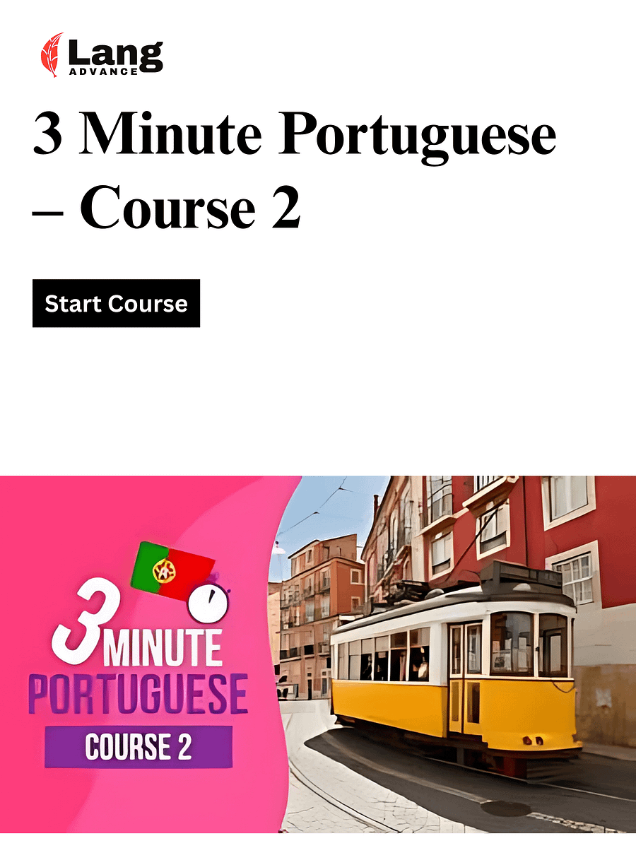 3 Minute Portuguese - Course 2 | Lessons for beginners product image (1)