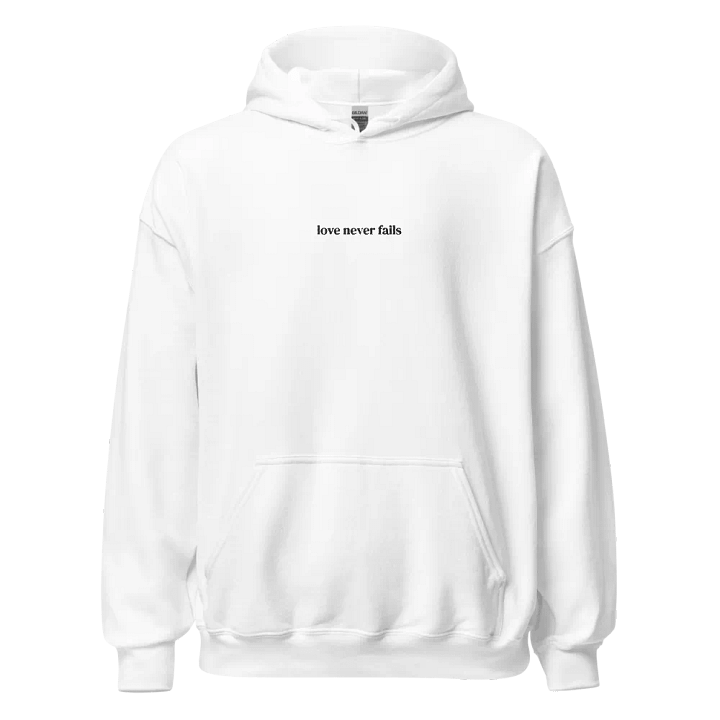 Minimalistic Unisex Love Never Fails Embroided Hoodie (Black Embroided) product image (193)