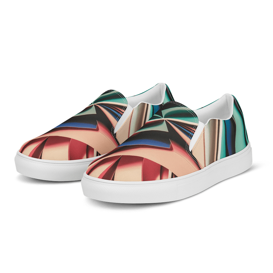 Graphic Grove Women's Slip-On Canvas Shoes: Abstract Art Meets Eco-Friendly Fashion product image (3)