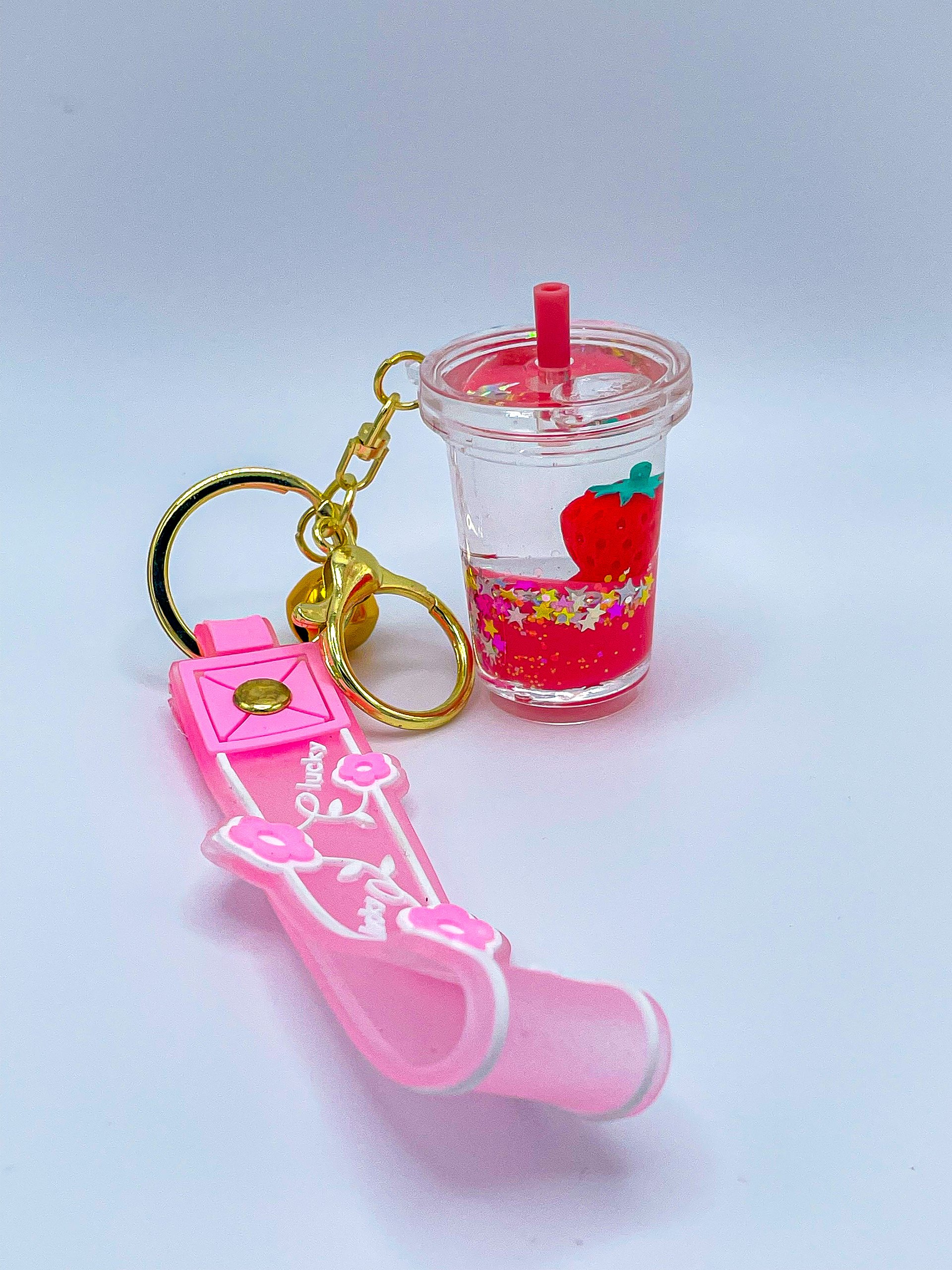 Strawberry Milk Tea Keychain / Bag Clip product image (2)