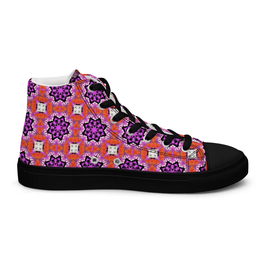 Abstract Foxy Repeating Pattern Ladies Canvas Shoe High Tops product image (5)