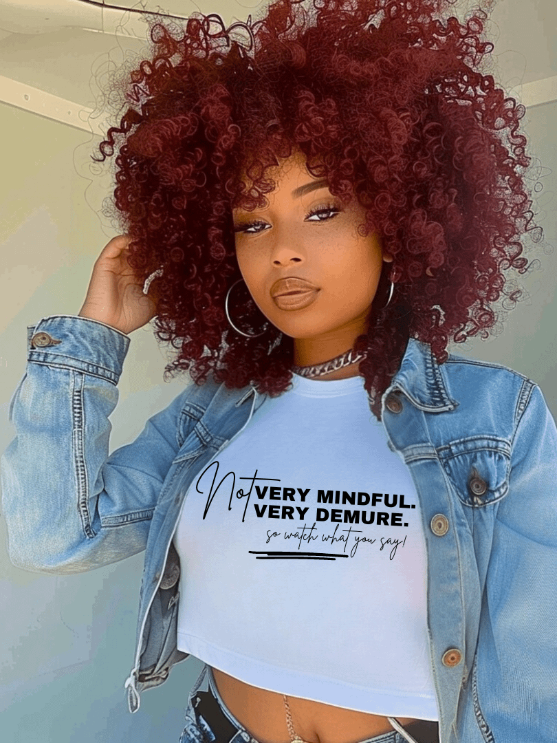 NOT Very Demure Crop Tee product image (1)