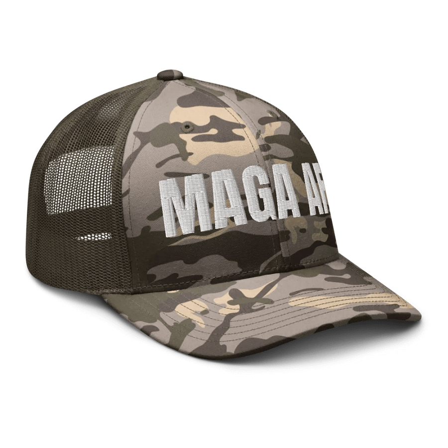 MAGA AF Camo Trucker Hat (White Letters) product image (6)