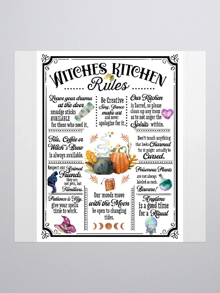 Witches Kitchen Rules STICKER - Witchy, Kitchen Witch, Magic Kitchen Gift product image (1)