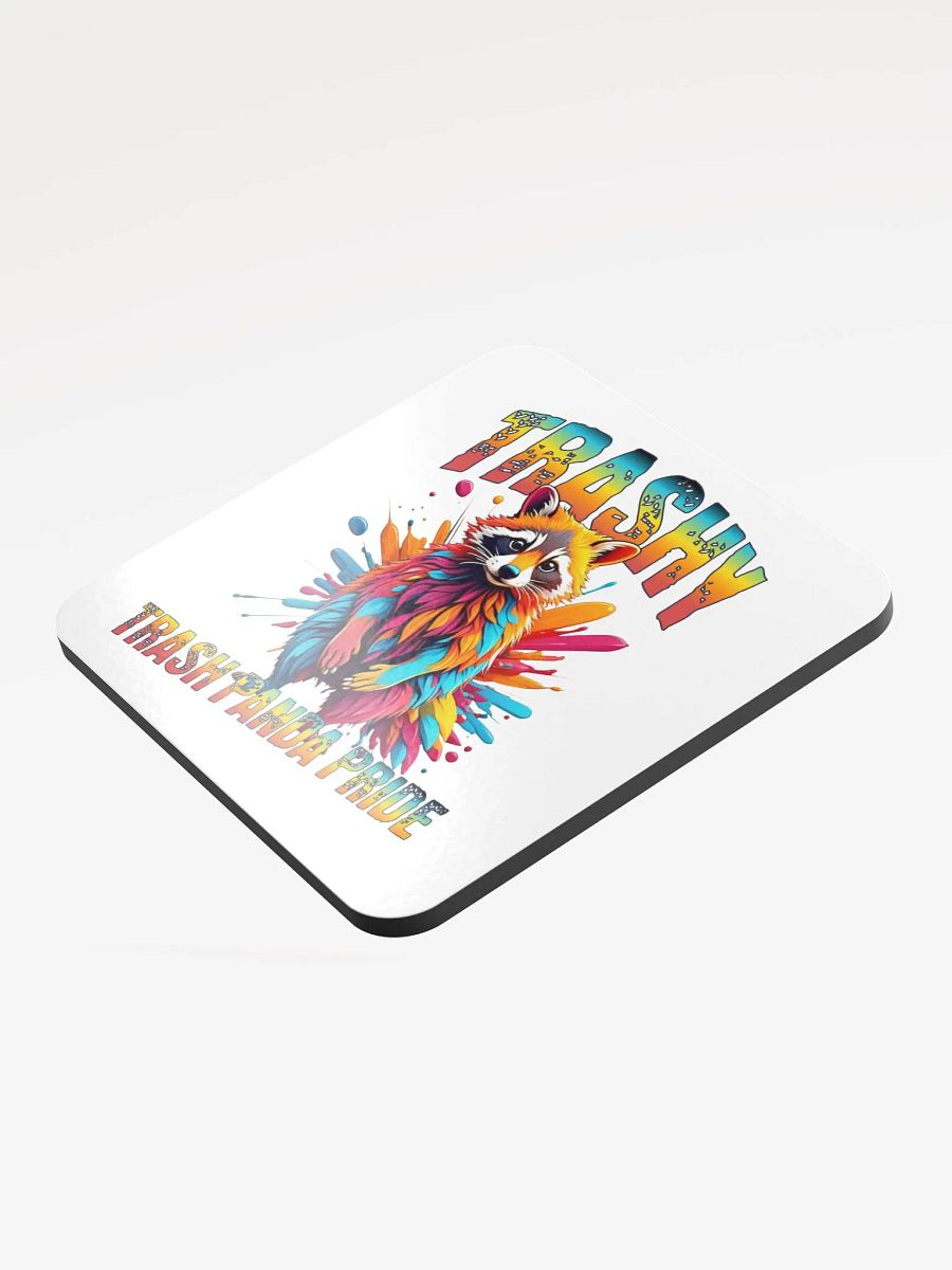 Trashy Trash Panda Pride Glossed Cork Coaster product image (3)