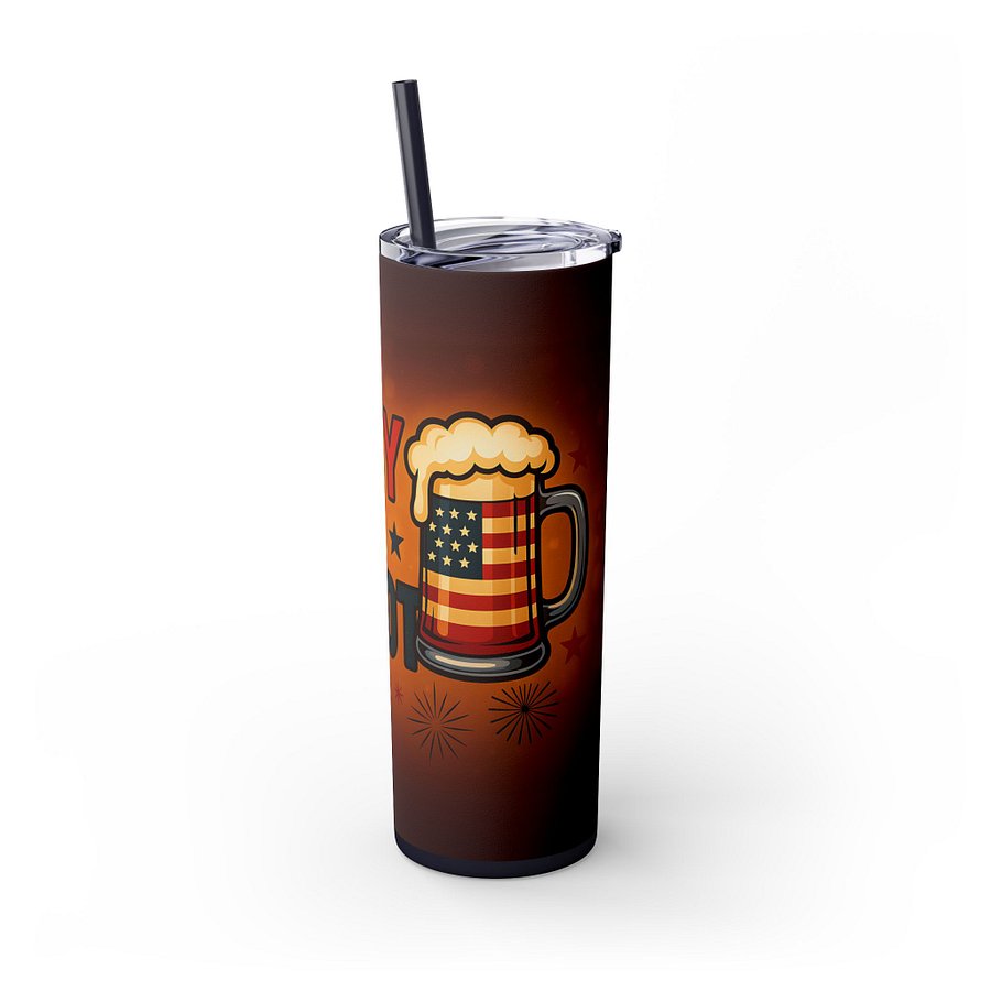 4th of July Tumbler Wrap - Party Like a Patriot 20oz Sublimation PNG | Independence Day Beer Mug Tumbler Design | Digital Download product image (6)