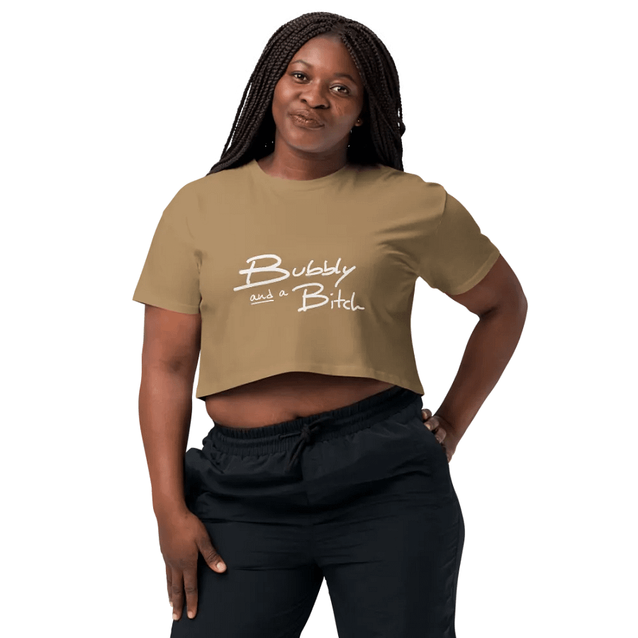 Bubbly and a B*tch (white design) printed cotton crop top product image (13)