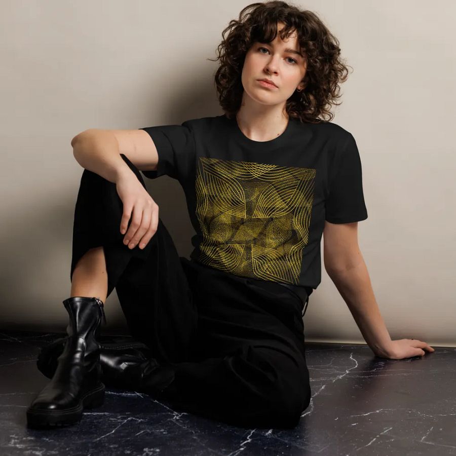 T-Shirt with golden lines and leaf design product image (10)