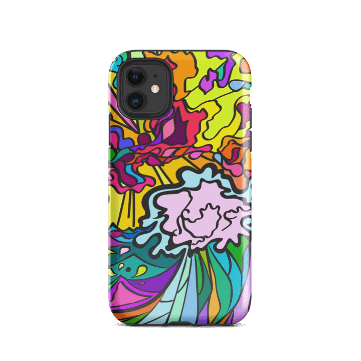 Vibrant Abstract Fusion iPhone® Tough Case – Wave at Sunset product image (2)