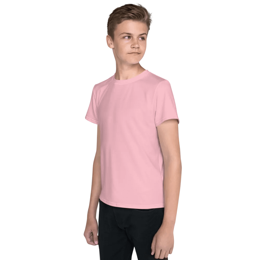 Youth Plain Color Pink T-Shirt product image (3)