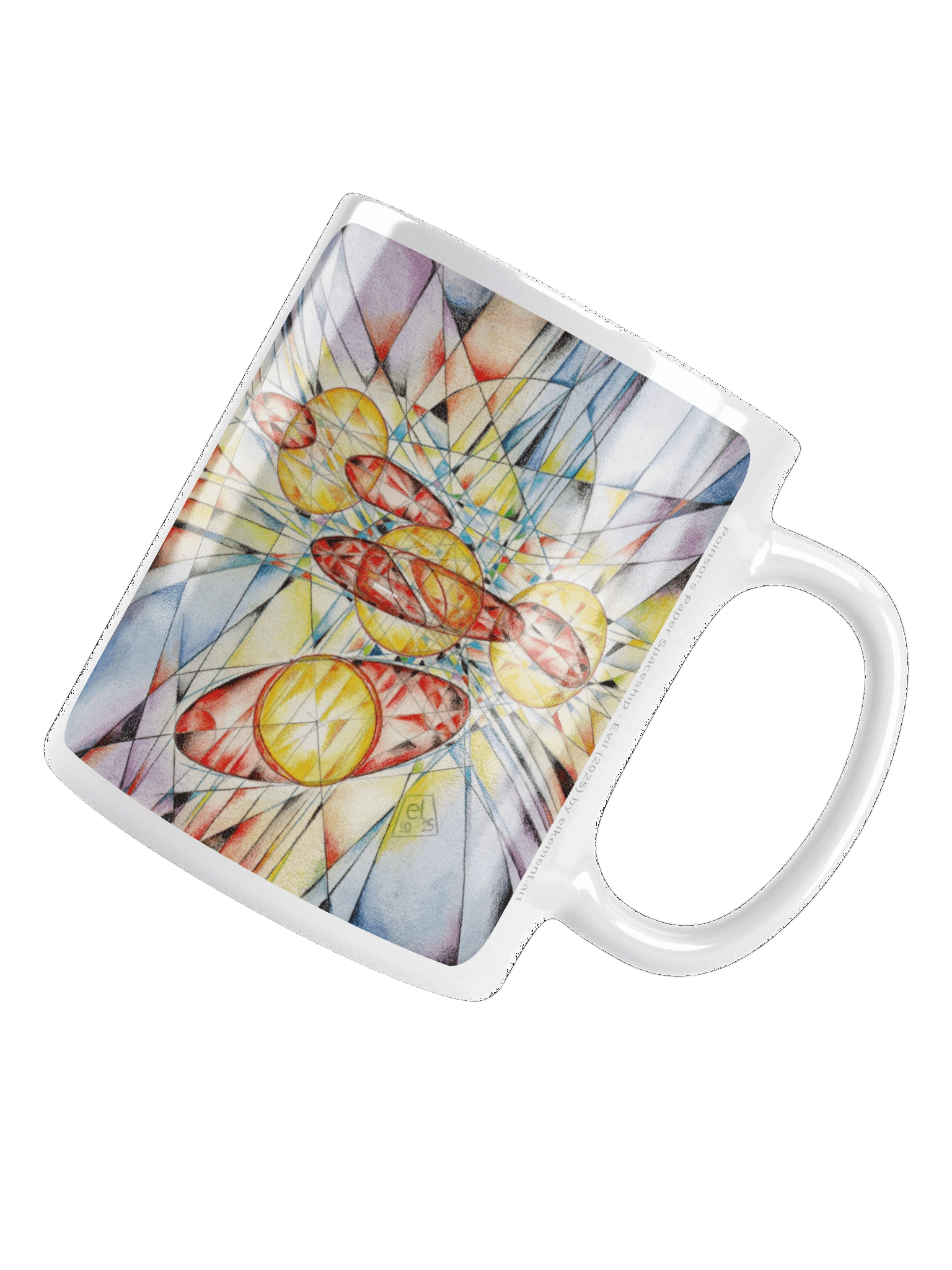Poinsot's Paper Spaceship 3+4 - Gyroscope Physics Geometric Drawings Mug product image (7)