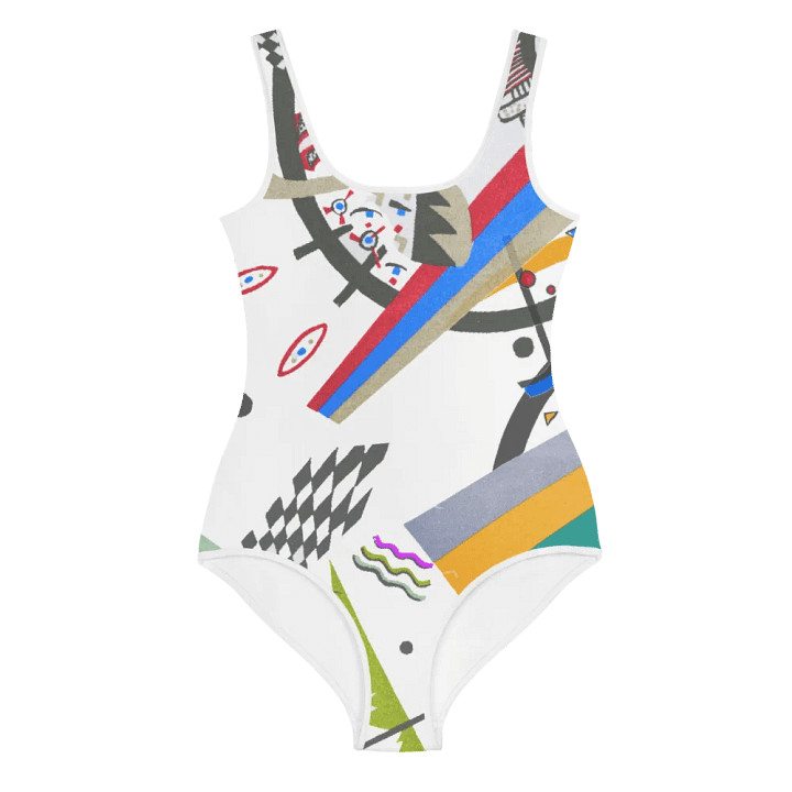 Abstract Lithographic Pattern Design Youth One Piece Swimsuit - V4 product image (1)