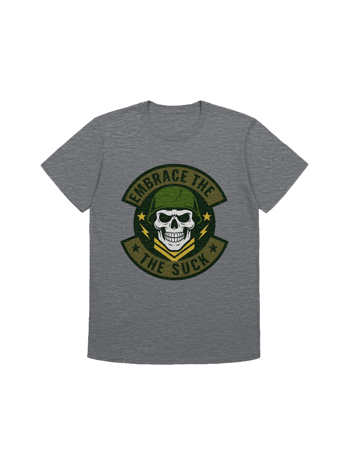 Embrace the Suck Military Patch T-Shirt | Army Skull Helmet Design product image (6)