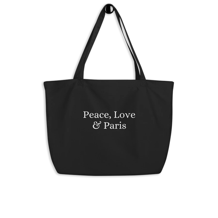 Peace, Love and Paris Organic Tote Bag Black product image (5)