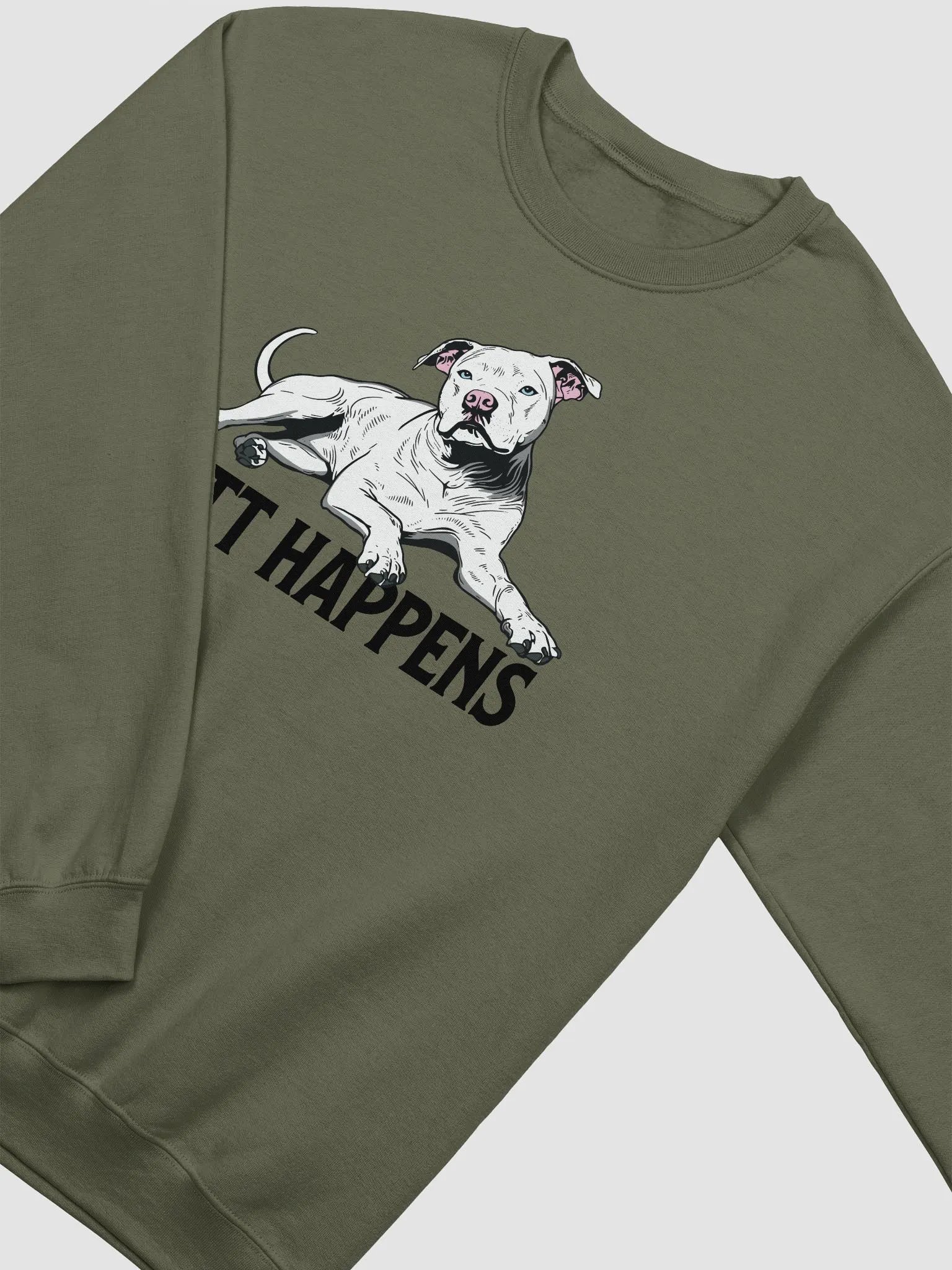 Pitt Happens Sweatshirt of a Pitbull Terrier(White) | Funny Shirt for Pittie and Staffy Paw-rents product image (16)