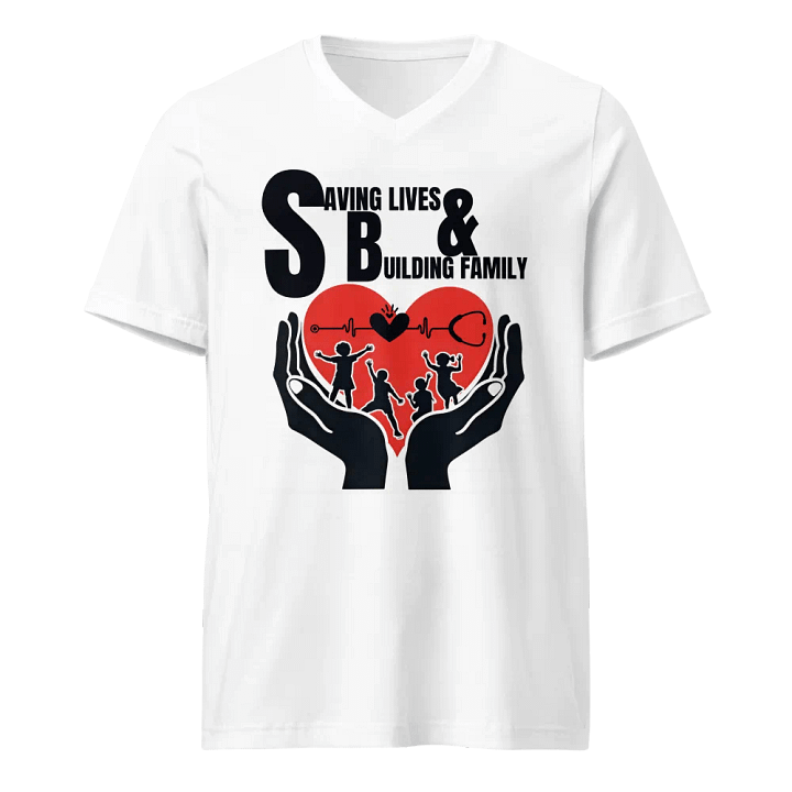 Saving Lives & Building Family V-Neck Tee product image (1)
