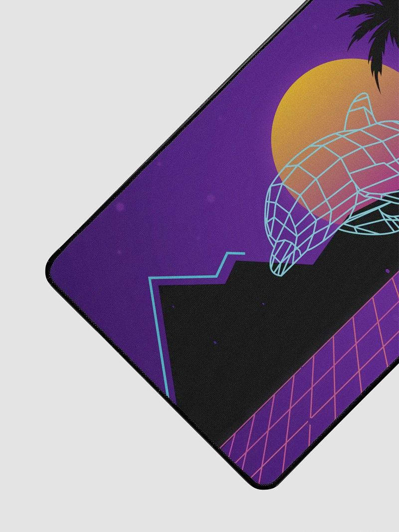Vaporwave Dolphin Mousepad 15.5" x 31.5