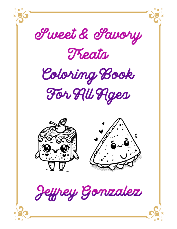 Sweet & Savory Treats: Coloring Book For All Ages - Printable E-Book PDF product image (1)