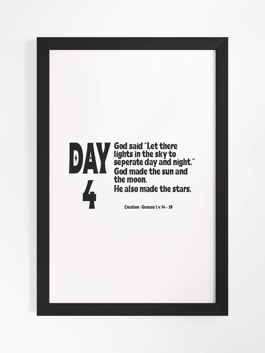 CREATION: DAY 4 Christian, Jesus, faith, God, Bible, Christianity, Jesus Christ, religion, Bible Verse, Love product image (1)