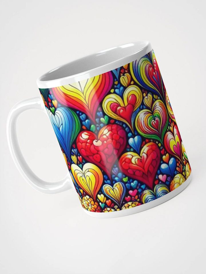 Vibrant Technicolor Hearts Ceramic Mug product image (1)