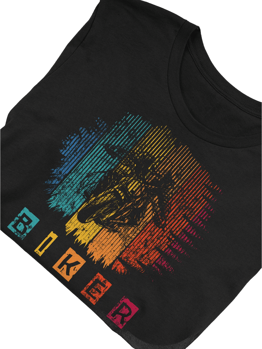 Retro Grunge Skeleton Biker T-Shirt – Colorful Motorcycle Skull Rider Tee product image (47)