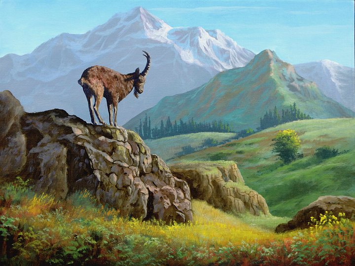 DOWNLOADABLE Acrylic Painting Tutorial - Mountain Goat product image (2)