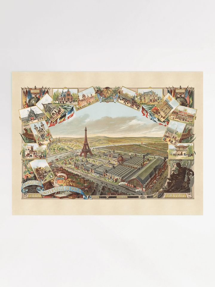 Paris 1889 Poster Print – Hand-Drawn Historic City Print (Unframed) product image (1)