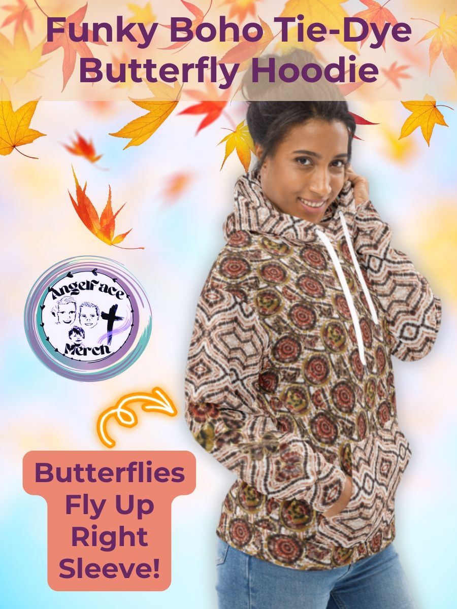 Funky Boho Tie Dye Butterfly Hoodie product image (3)