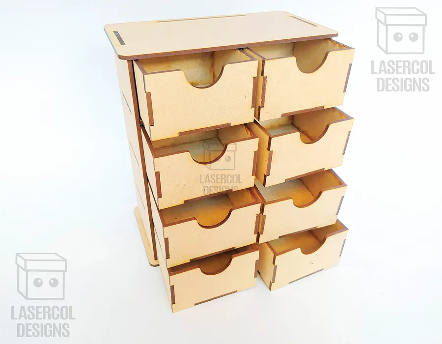 8 Drawers Desk Organizer - Laser Cut Files product image (6)