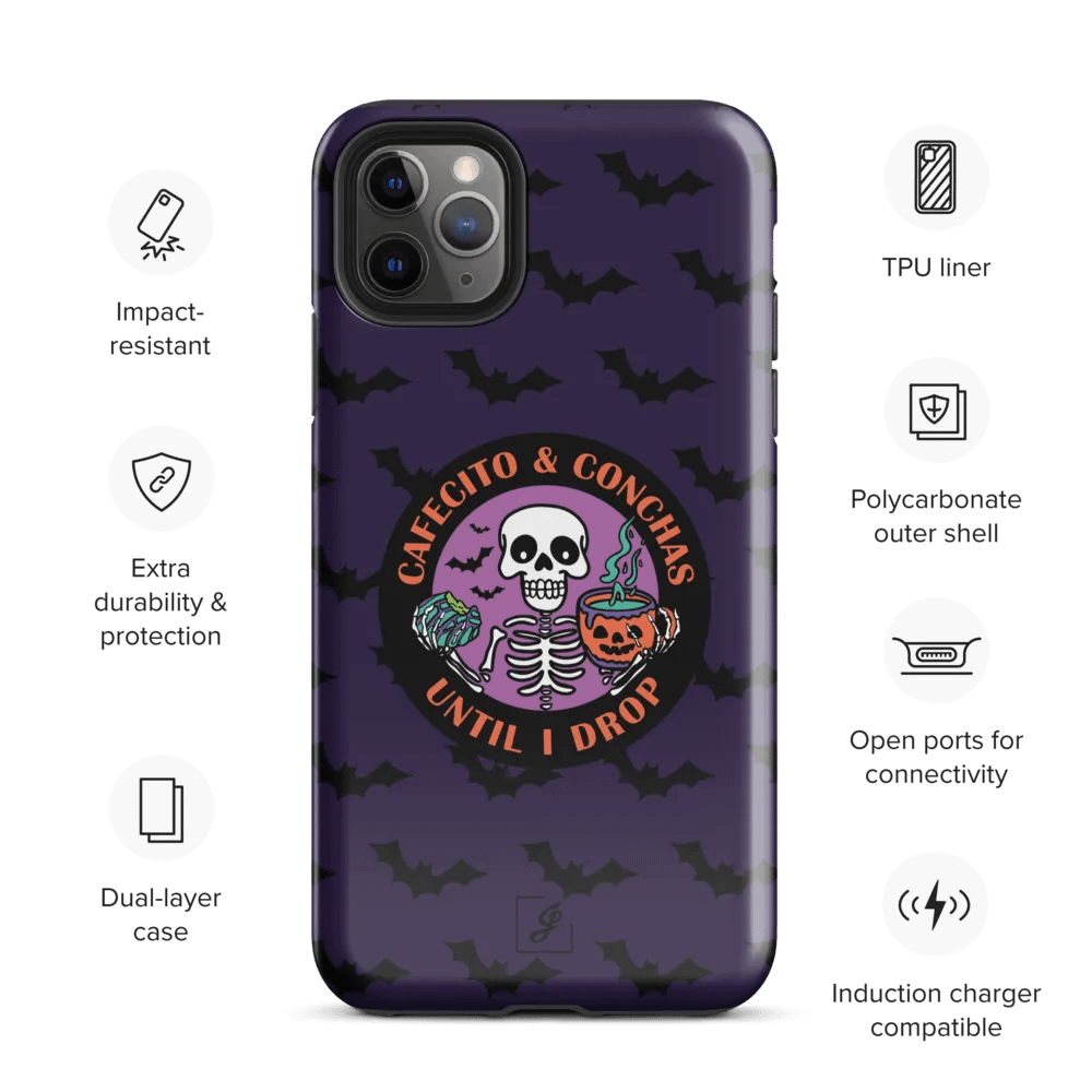 Cafecito and Conchas Halloween Skeleton Tough Case for iPhone® product image (4)