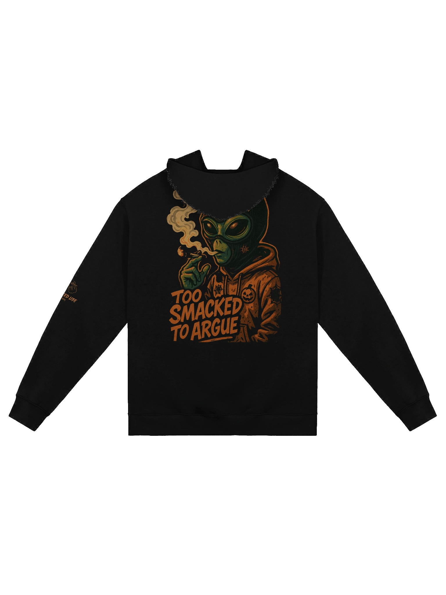 Too Smacked to Argue – Orange Alien in Ski Mask Oversized Unisex Hoodie product image (6)