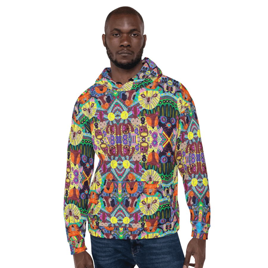 Abstract Doodle Animals Unisex Pull Over Hoodie product image (6)