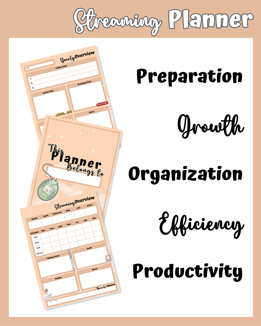 Orange Streaming Planner Printable product image (4)