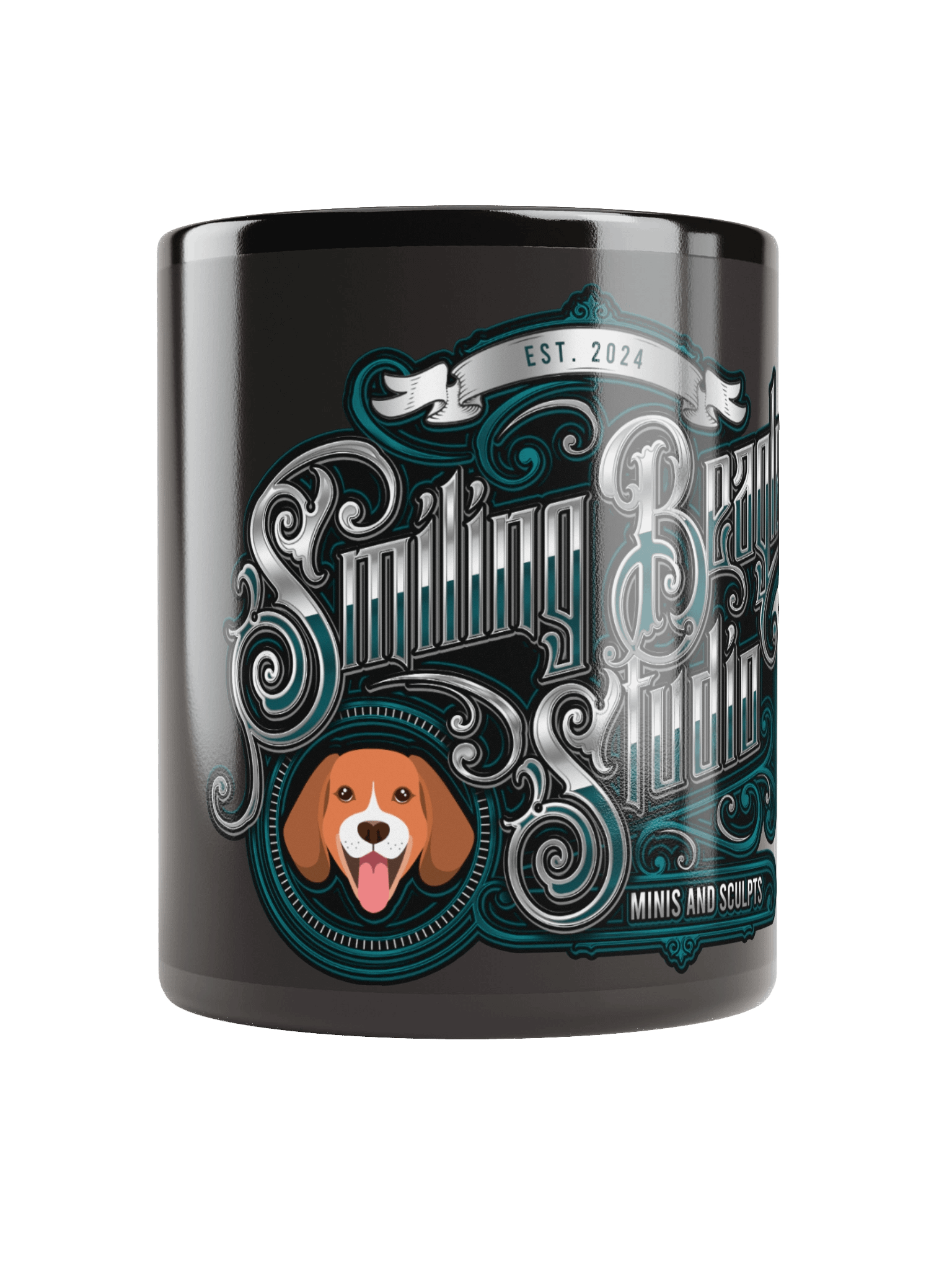Smiling Beagle Studio Black Glossy Mug product image (9)