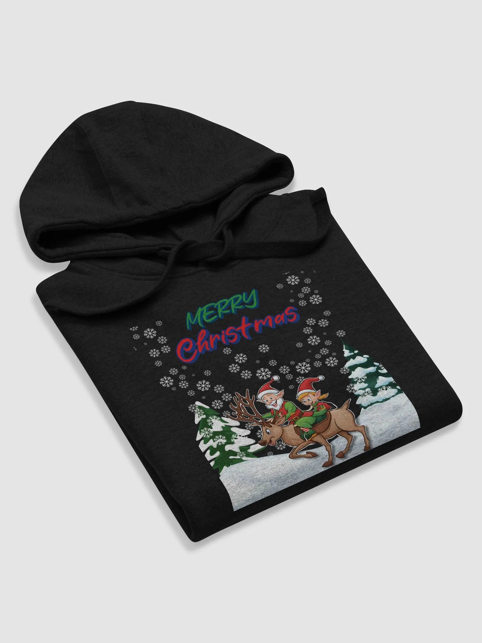Santa Elves Riding A Reindeer Hoodie product image (25)
