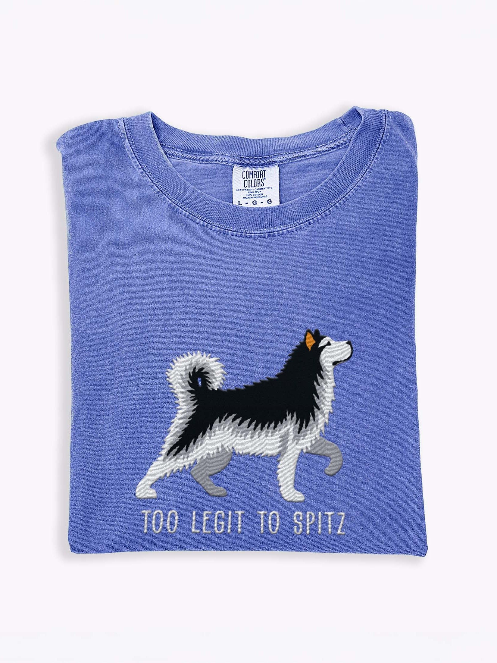 Too Legit to Spitz T-Shirt(Embroidered) of an Alaskan Malamute(Black & White) product image (1)