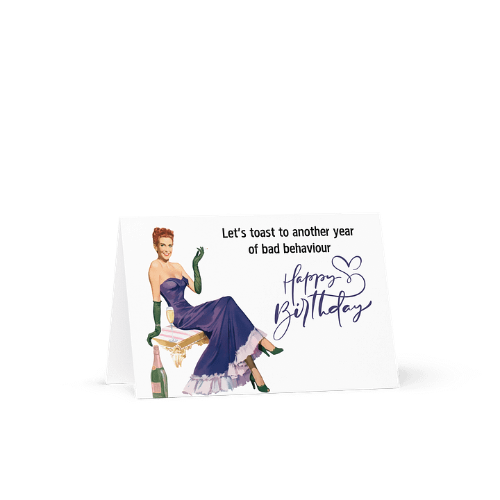 Retro Champagne Toast Another Year Birthday Card product image (2)