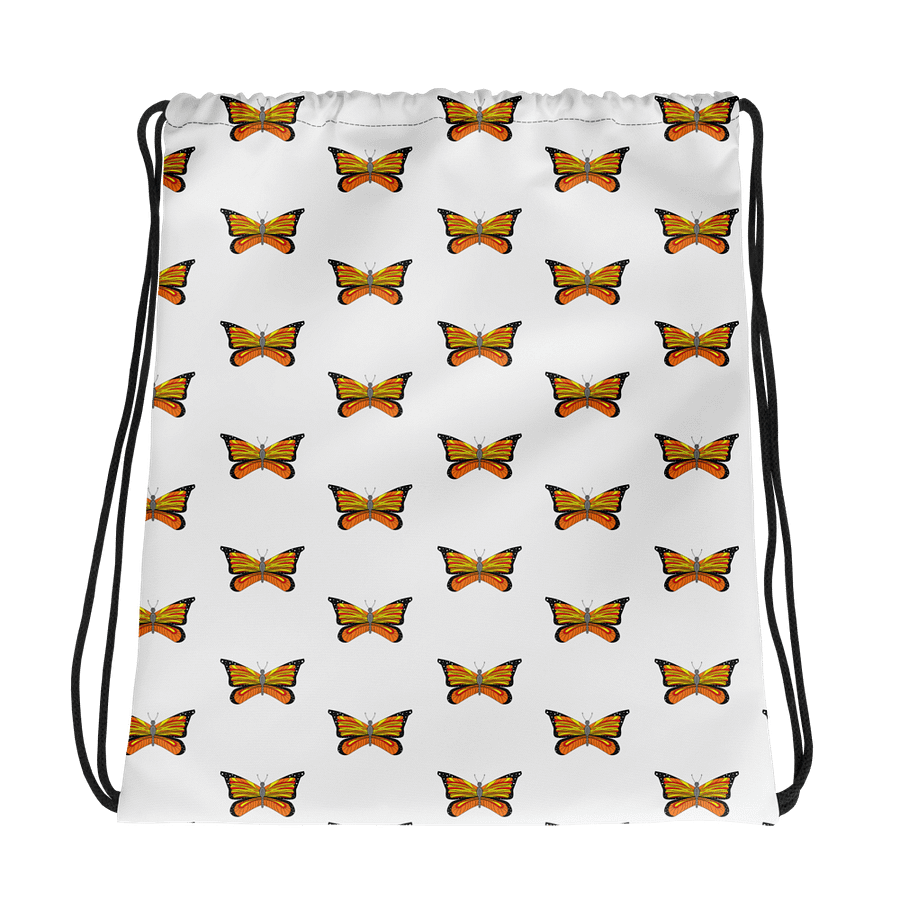 Symmetrical Butterfly Grid Drawstring Bag product image (1)