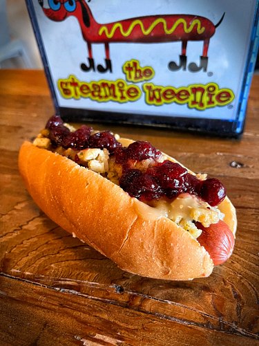 🦃FRANKSGIVING 2025🦃
Available Now through November 28th (Black Friday)!
Stuffing, gravy and cranberry sauce on your dog!