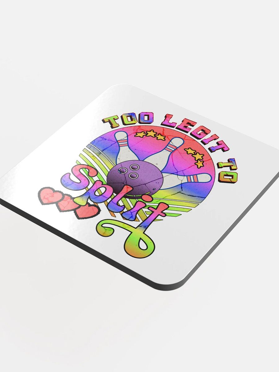Too Legit To Split Bowling Retro Motion Cork Coaster product image (4)