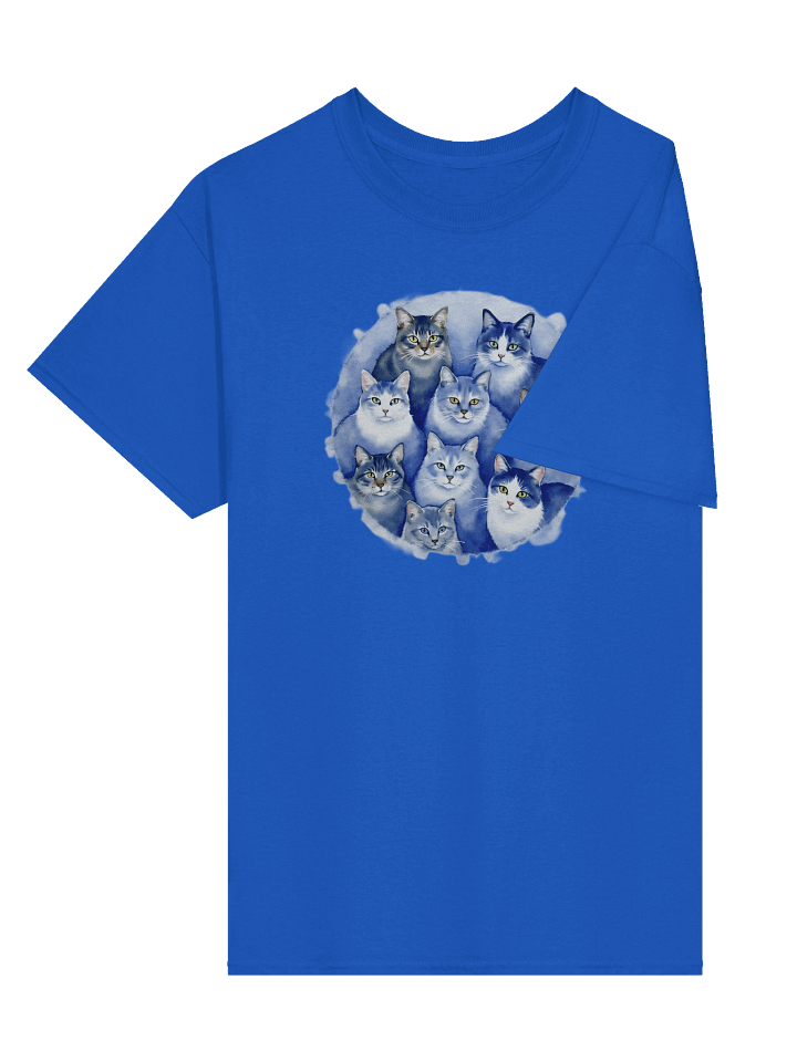 Cat T-shirt, various cats in blue, no. VAC002 product image (2)
