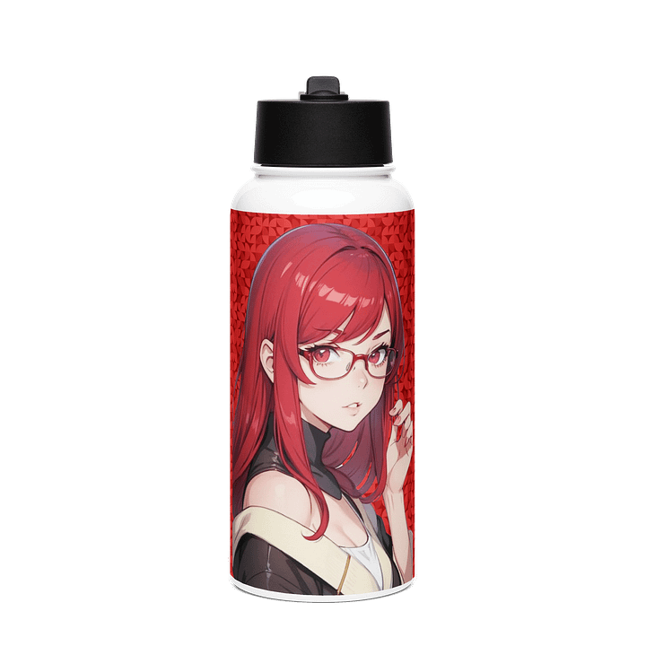 (Red WAIFU) K Stainless Steel Water Bottle with a Straw Lid product image (1)